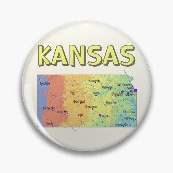 Item preview, Kansas State Map - Colorful Topography Art designed and sold by mashmosh.
