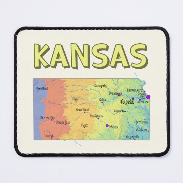 Item preview, Kansas State Map - Colorful Topography Art designed and sold by mashmosh.
