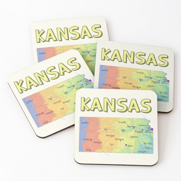 Item preview, Kansas State Map - Colorful Topography Art designed and sold by mashmosh.