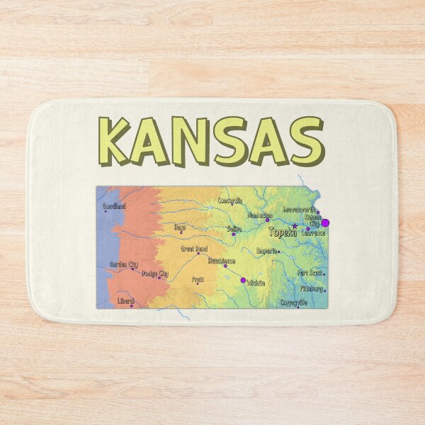 Item preview, Kansas State Map - Colorful Topography Art designed and sold by mashmosh.