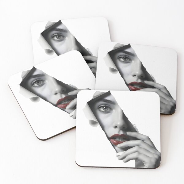 Item preview, Torn Paper Portrait – Black and White Woman Face with Red Lips Fine Art designed and sold by R-B-Colors.
