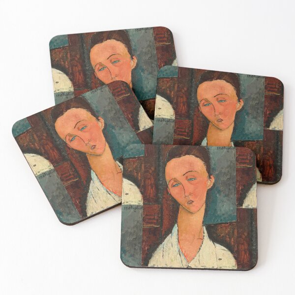 Item preview, Portrait De Lunia Czechowska by Amedeo Modigliani: École de Paris Fine Art Print designed and sold by artofuniverse.