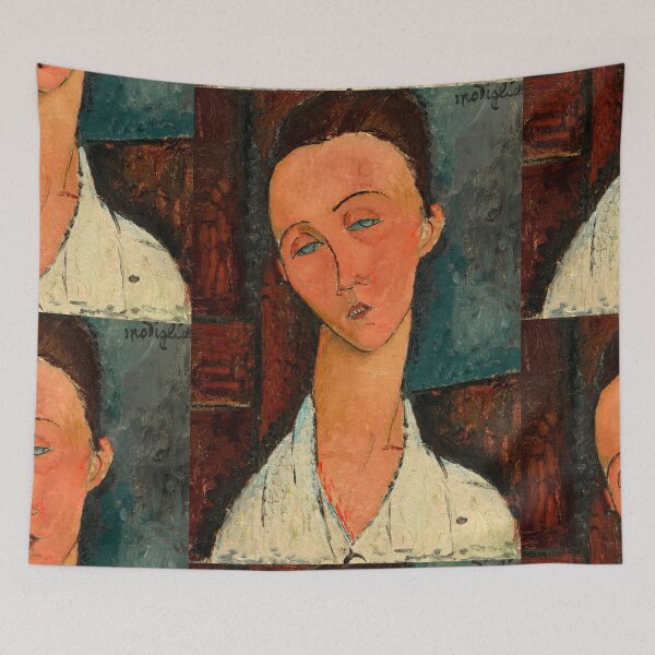Item preview, Portrait De Lunia Czechowska by Amedeo Modigliani: École de Paris Fine Art Print designed and sold by artofuniverse.