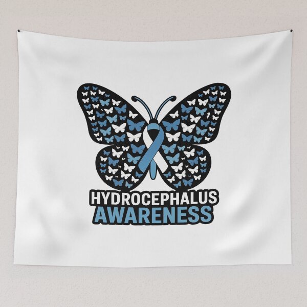 Item preview, Butterfly Hydrocephalus Awareness Month Blue Ribbon Support designed and sold by Moxizz.