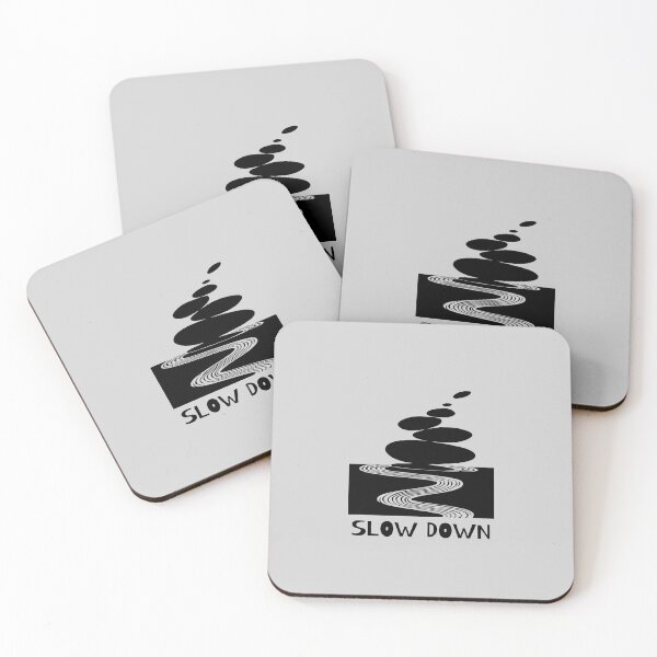 Item preview, Zen Stones and Slow Down Message, Black on Light Grey designed and sold by nikoart001.