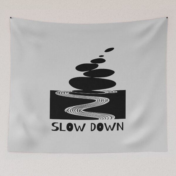 Item preview, Zen Stones and Slow Down Message, Black on Light Grey designed and sold by nikoart001.