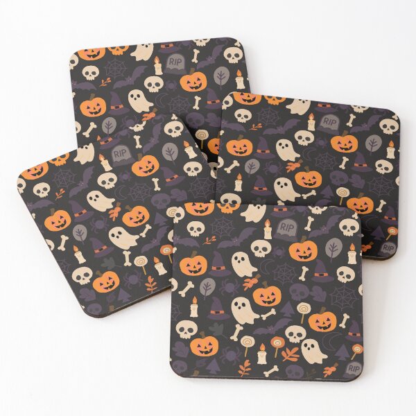 Item preview, Cute Halloween Pattern – Pumpkins, Ghosts & Skulls designed and sold by LSLOOMANDSOUL.