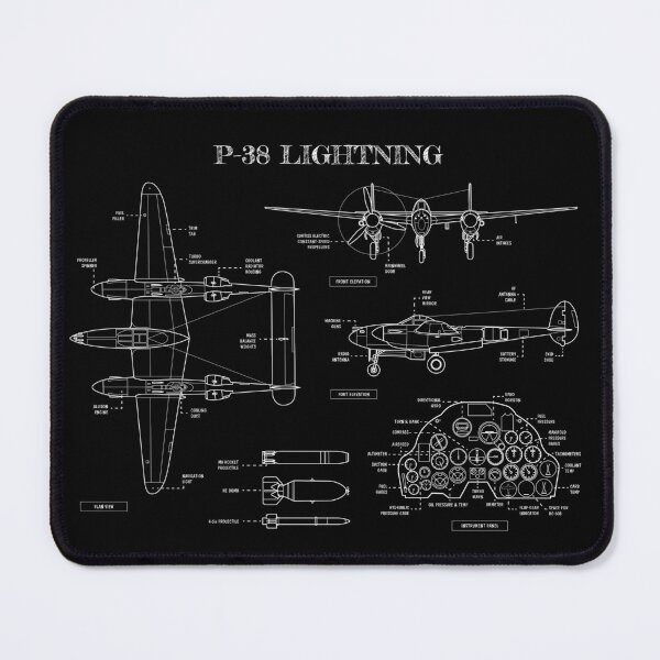 Item preview, P-38 Lightning (White Stencil - No Background) designed and sold by BGALAXY.