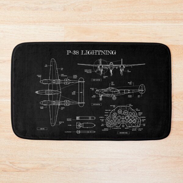 Item preview, P-38 Lightning (White Stencil - No Background) designed and sold by BGALAXY.