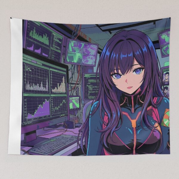 Item preview, computer hacker command center designed and sold by waifu-archive.