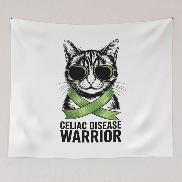 Item preview, Cat Celiac Disease Warrior, Celiac Disease Awareness designed and sold by Moxizz.