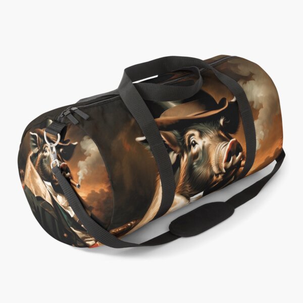 Item preview, Vintage Animal Art: Boar Gentleman with a Cigar Portrait | Animal Art | Oil Painting | Animal Portrait designed and sold by UnhingedBird.
