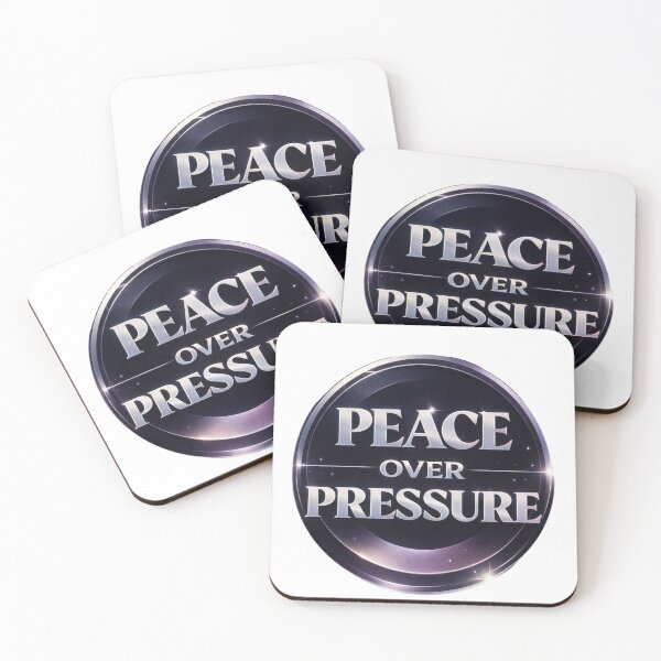 Item preview, Peace Over Pressure — Retro Silver Typography Quote Art with Bold Metallic Aesthetic designed and sold by Iunova.