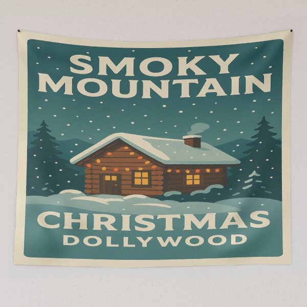 Item preview, Dollywood Christmas Snow Scene T-Shirt | Winter Holiday Theme Park Art | Tennessee Christmas designed and sold by Globalcitytees.