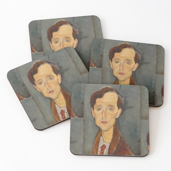 Item preview, Portrait of Frans Hellens by Amedeo Modigliani: Modernist Figurative Poster designed and sold by artofuniverse.