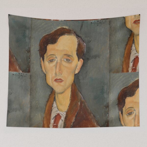 Item preview, Portrait of Frans Hellens by Amedeo Modigliani: Modernist Figurative Poster designed and sold by artofuniverse.