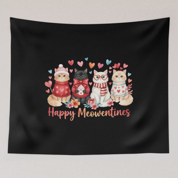 Item preview, Happy Meowentines Charming Cats Valentine Cute Love Scene designed and sold by adiencarteras.
