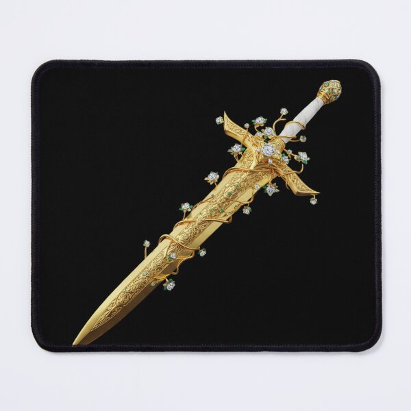 Item preview, Ethereal Golden Sword Fantasy Art | Floral Diamond Enchanted Weapon Decor designed and sold by MonaRose_Art.