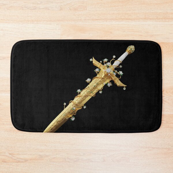 Item preview, Ethereal Golden Sword Fantasy Art | Floral Diamond Enchanted Weapon Decor designed and sold by MonaRose_Art.