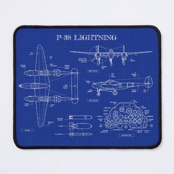 Item preview, P-38 Lightning (Blueprint) designed and sold by BGALAXY.