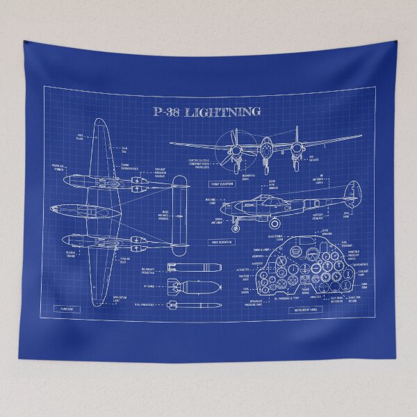 Item preview, P-38 Lightning (Blueprint) designed and sold by BGALAXY.