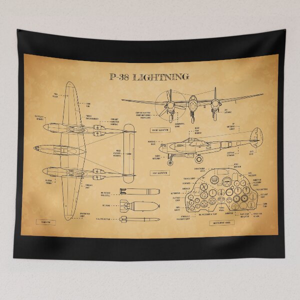 Item preview, P-38 Lightning (Aged Parchment) designed and sold by BGALAXY.