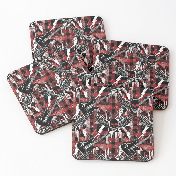Item preview, Modern Rock Aesthetic - Black, Red, and Metallic Studded Pattern  designed and sold by snoWorkshop.