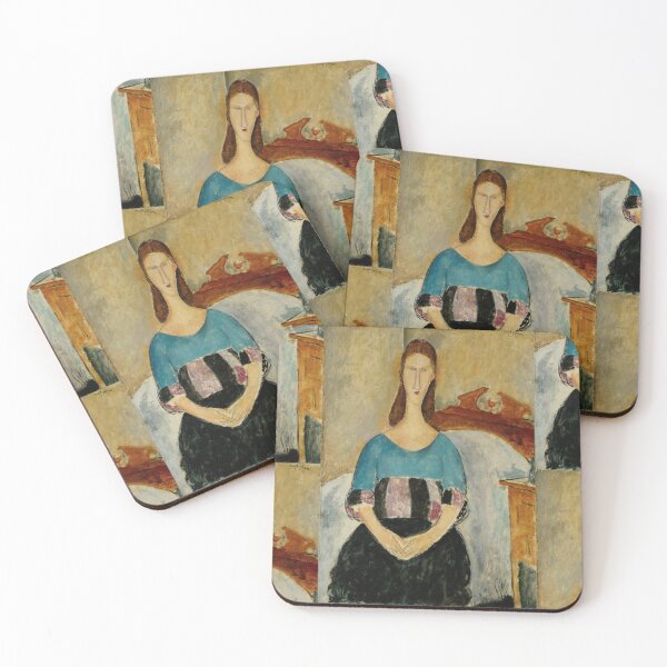Item preview, Portrait of Jeanne Hebuterne Seated by Amedeo Modigliani: Modernist Art Print designed and sold by artofuniverse.