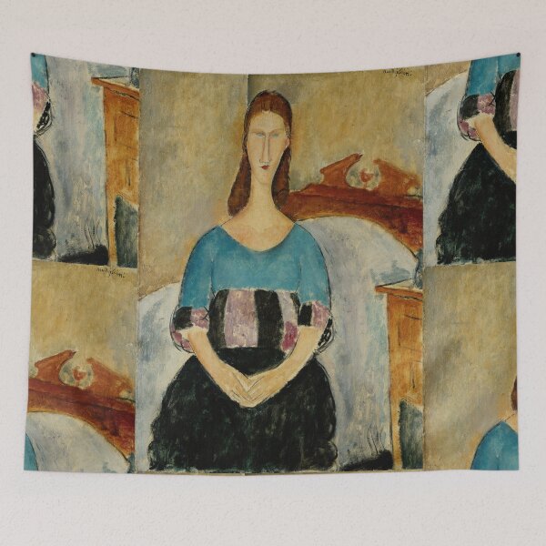 Item preview, Portrait of Jeanne Hebuterne Seated by Amedeo Modigliani: Modernist Art Print designed and sold by artofuniverse.