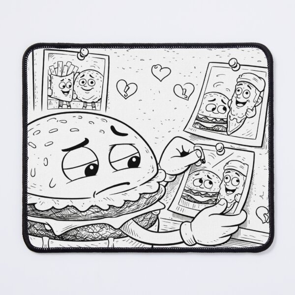 Item preview, Heartbroken Burger – Fast Food Breakup Cartoon designed and sold by ComedyInkFactor.