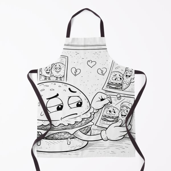 Item preview, Heartbroken Burger – Fast Food Breakup Cartoon designed and sold by ComedyInkFactor.