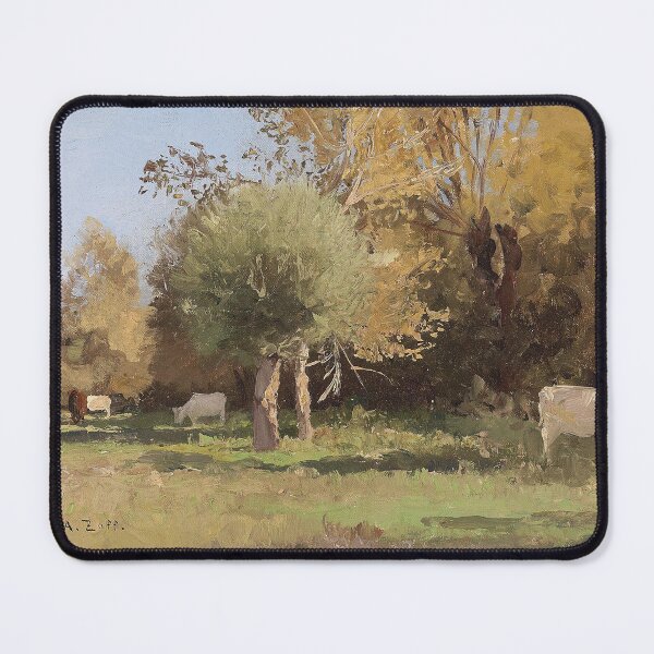 Item preview, Sommerlandschaft mit Kühen (1891) – Alfred Zoff Austrian Impressionist P designed and sold by Art Outlaws.