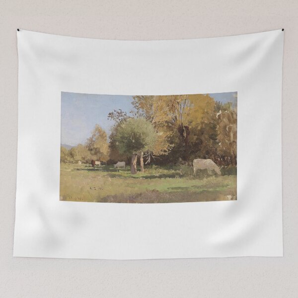 Item preview, Sommerlandschaft mit Kühen (1891) – Alfred Zoff Austrian Impressionist P designed and sold by Art Outlaws.