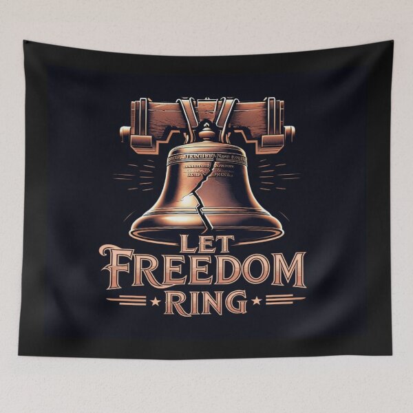 Item preview, Liberty Bell Patriotic Art – Let Freedom Ring Vintage USA Independence Poster Design designed and sold by Bright Nest Studio.