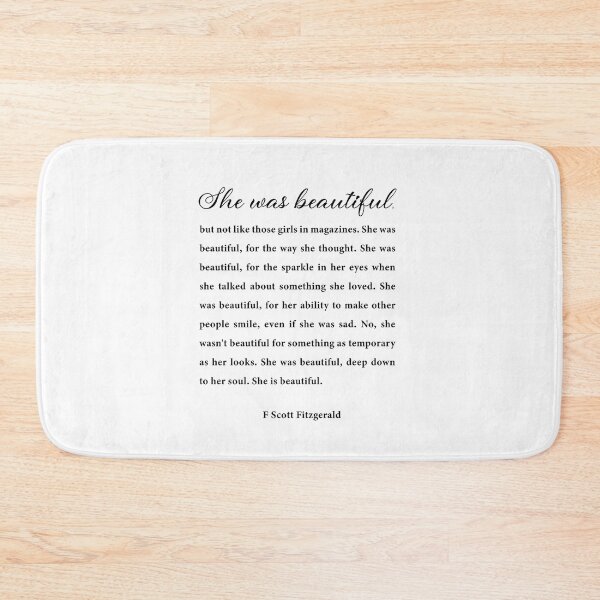 Item preview, She Was Beautiful, F Scott Fitzgerald, Quote Art designed and sold by corbrand.