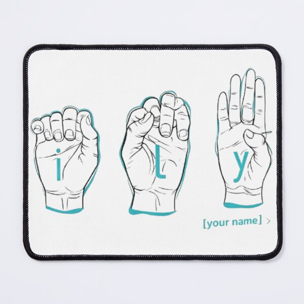 Item preview, ILY Hand Sign Love Sticker – ASL I Love You Custom Name designed and sold by BlueYasmine.