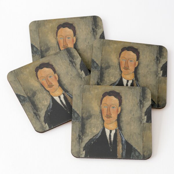 Item preview, Portrait of the Artist Leopold Survage by Amedeo Modigliani: Modernist Portrait Print designed and sold by artofuniverse.
