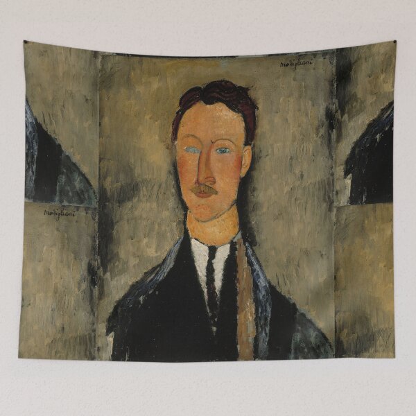 Item preview, Portrait of the Artist Leopold Survage by Amedeo Modigliani: Modernist Portrait Print designed and sold by artofuniverse.