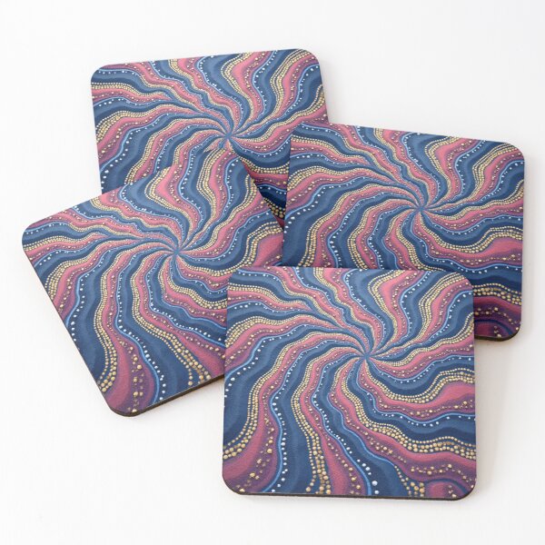 Item preview, Aboriginal Inspired Dot Art - Midnight Strange Waves designed and sold by GrinGalore.