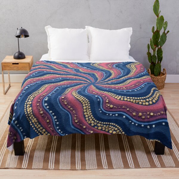 Item preview, Aboriginal Inspired Dot Art - Midnight Strange Waves designed and sold by GrinGalore.