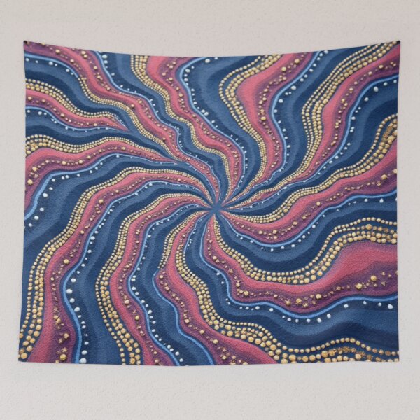 Item preview, Aboriginal Inspired Dot Art - Midnight Strange Waves designed and sold by GrinGalore.