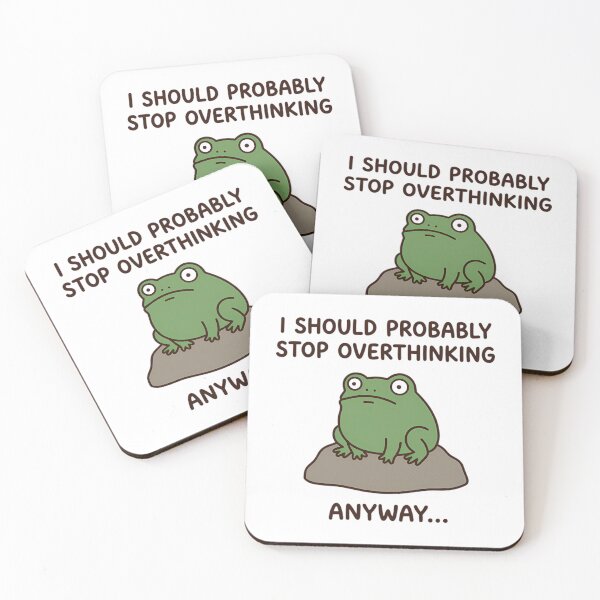 Item preview, Funny Overthinking Frog - Anxiety & Mental Health Humor designed and sold by Mason-Pride.