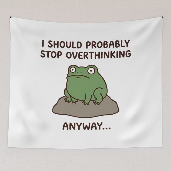 Item preview, Funny Overthinking Frog - Anxiety & Mental Health Humor designed and sold by Mason-Pride.