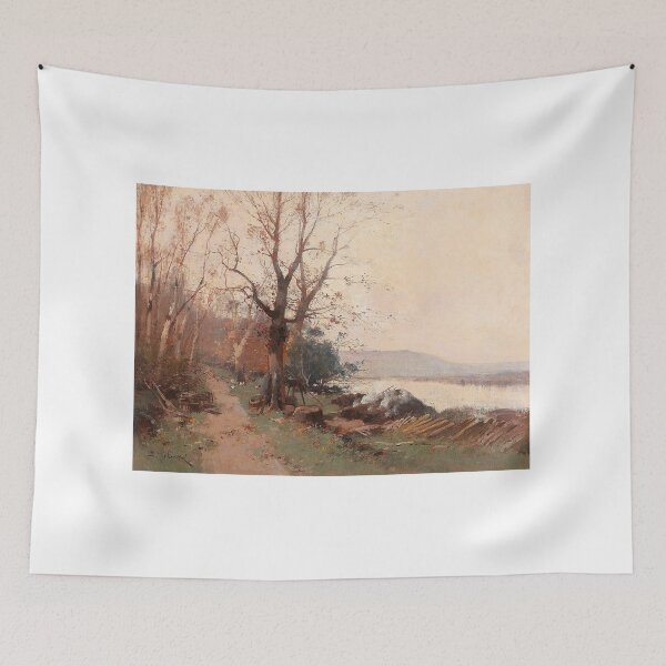 Item preview, River Landscape – Eugène Galien-Laloue Impressionist Painting of Serene Waterways and Countryside designed and sold by Art Outlaws.
