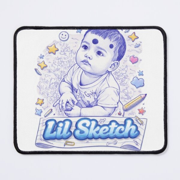 Item preview, Lil Sketch – Cute Hand-Drawn Baby Art Sticker | Blue Pen Sketch Style designed and sold by Begena.