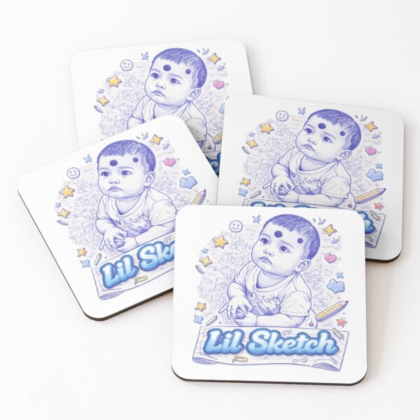 Item preview, Lil Sketch – Cute Hand-Drawn Baby Art Sticker | Blue Pen Sketch Style designed and sold by Begena.