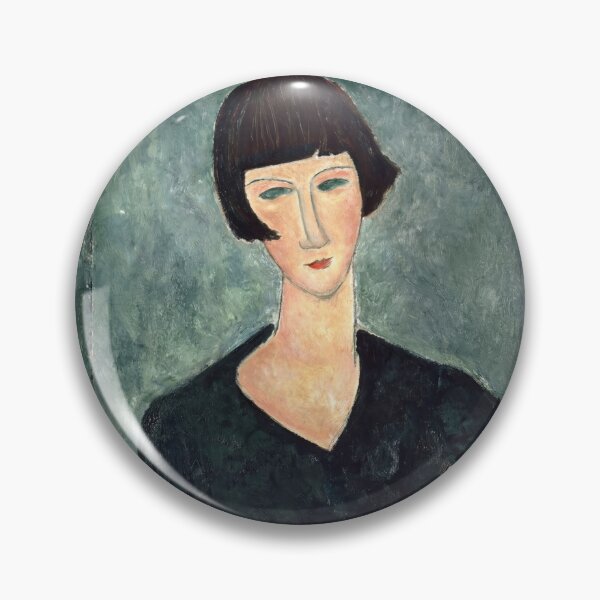 Item preview, Seated Woman in Blue Dress by Amedeo Modigliani: Modernist Portrait Poster designed and sold by artofuniverse.