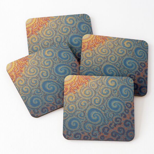 Item preview, Aboriginal Inspired Dot Art - Various Sunset Waves designed and sold by GrinGalore.