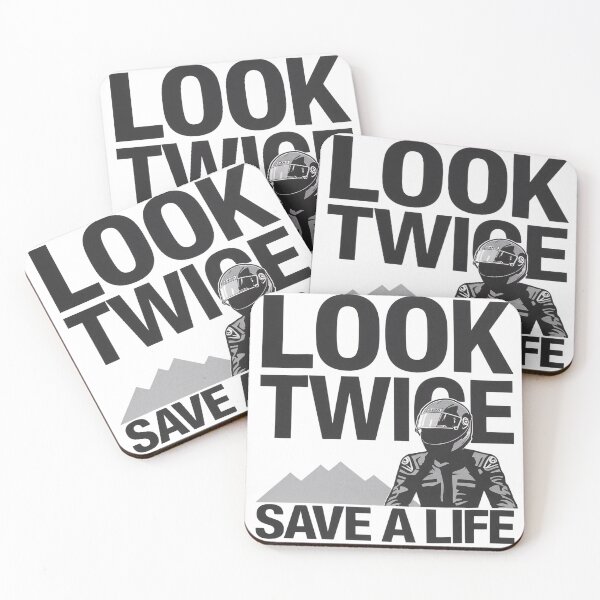 Item preview, Look Twice Save A Life- Motorcycle Design designed and sold by TwoWheels-shop.