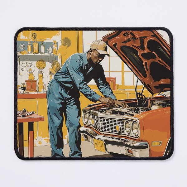 Item preview, Classic Garage: Modern Mechanic at Work Illustration designed and sold by Banal25.